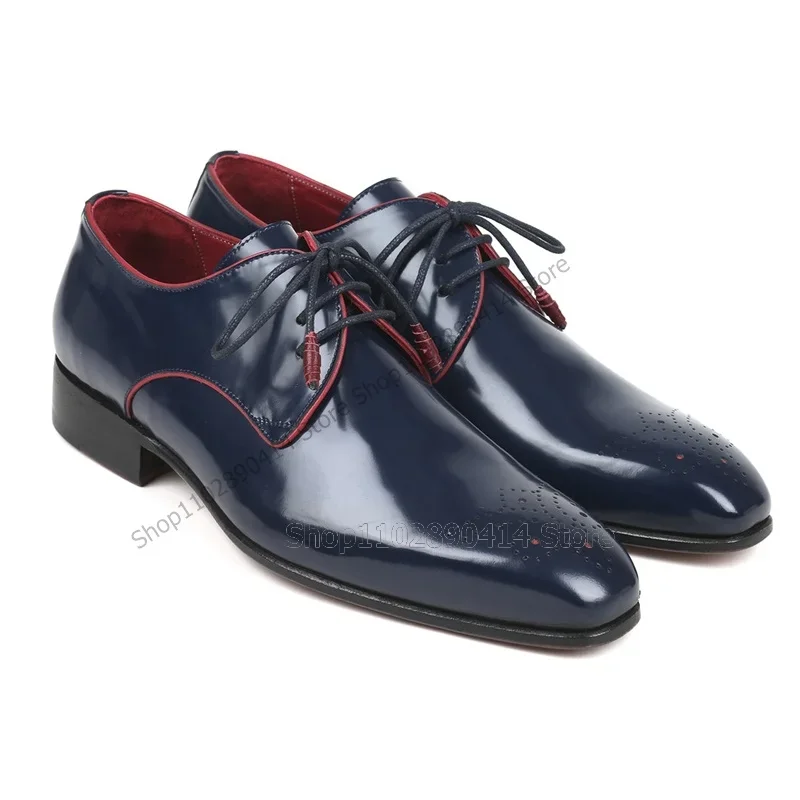 Men'S Shoes Navy Blue - Scarpe Derby da uomo blu navy