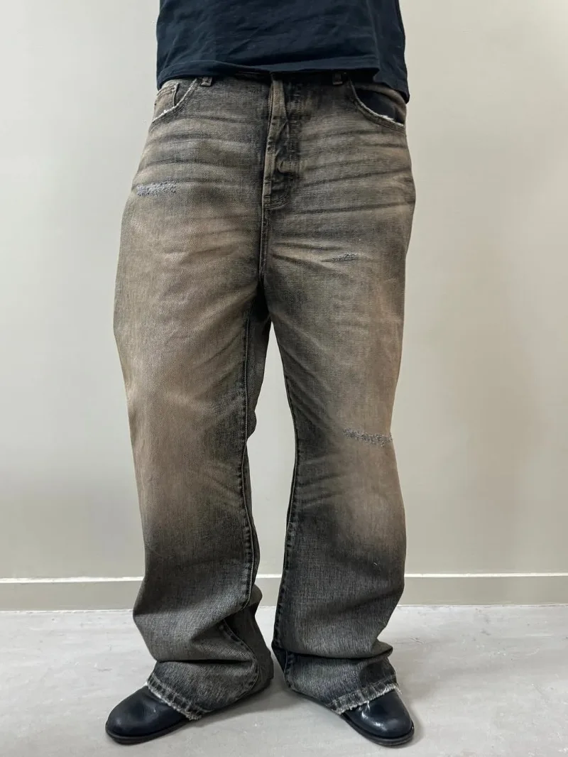 Men Shoes Jeans - Jeans baggy bootcut effetto sbiadito dal