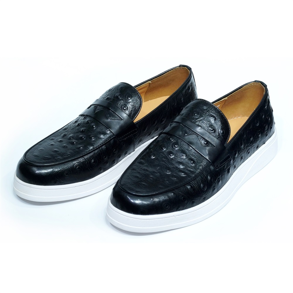 Men'S Shoes Navy Blue - Moda Scarpe casual in vera pelle