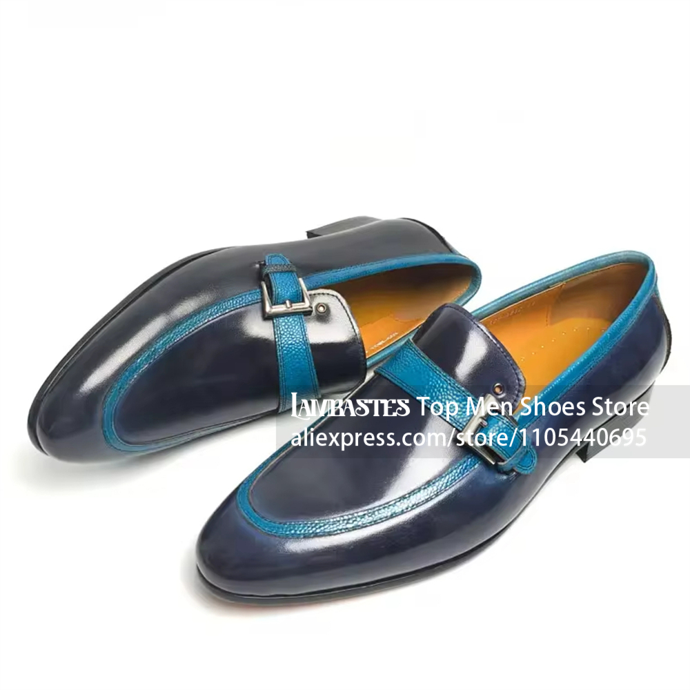 Men'S Shoes Navy Blue - Mocassini Penny Blu Navy con Fibbia