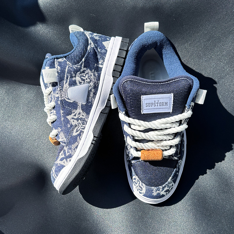Men'S Shoes Navy Blue - Nuovi Mocassini Stampati Blu Navy, Sneakers