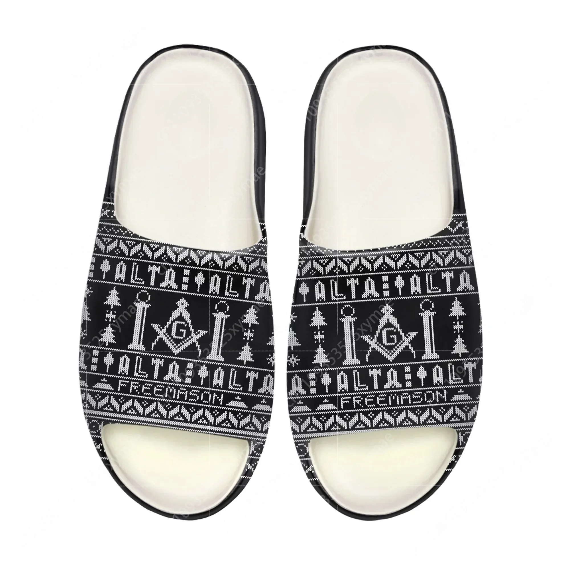Men Shoes On - Ciabatte con Motivo Massonico, Suola Morbida,