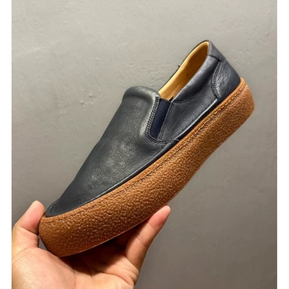 Men'S Shoes Navy Blue - Mocassini in pelle blu navy, con