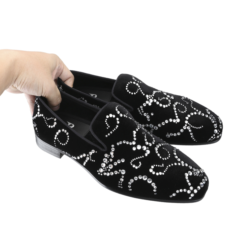 Mocassini con Strass in vellut - Men Shoes Red Bottom recensione e prezzo