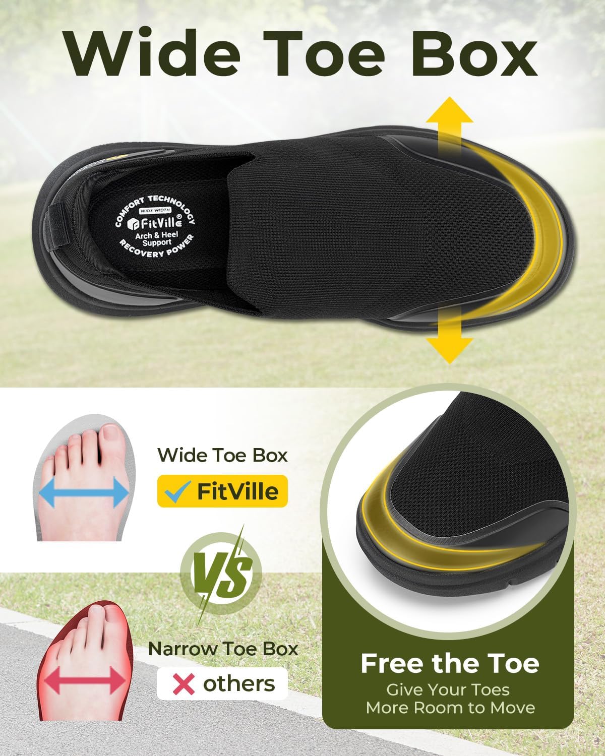 FitVille Scarpe Ortopediche Ex - Men'S Shoes Plantar Fasciitis recensione e prezzo